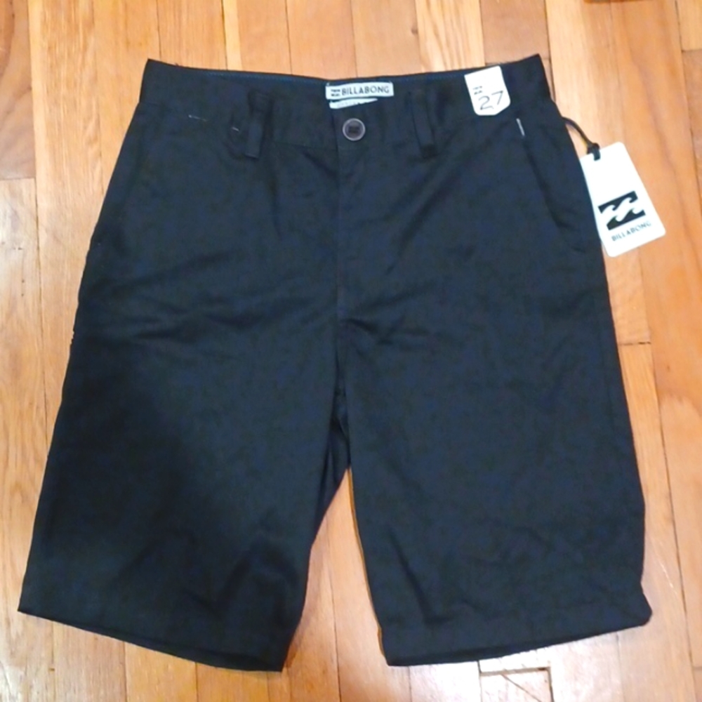 NWT Billabong Carter Shorts Mens 27 Classic Preppy Black Zip Walk Hike Summer